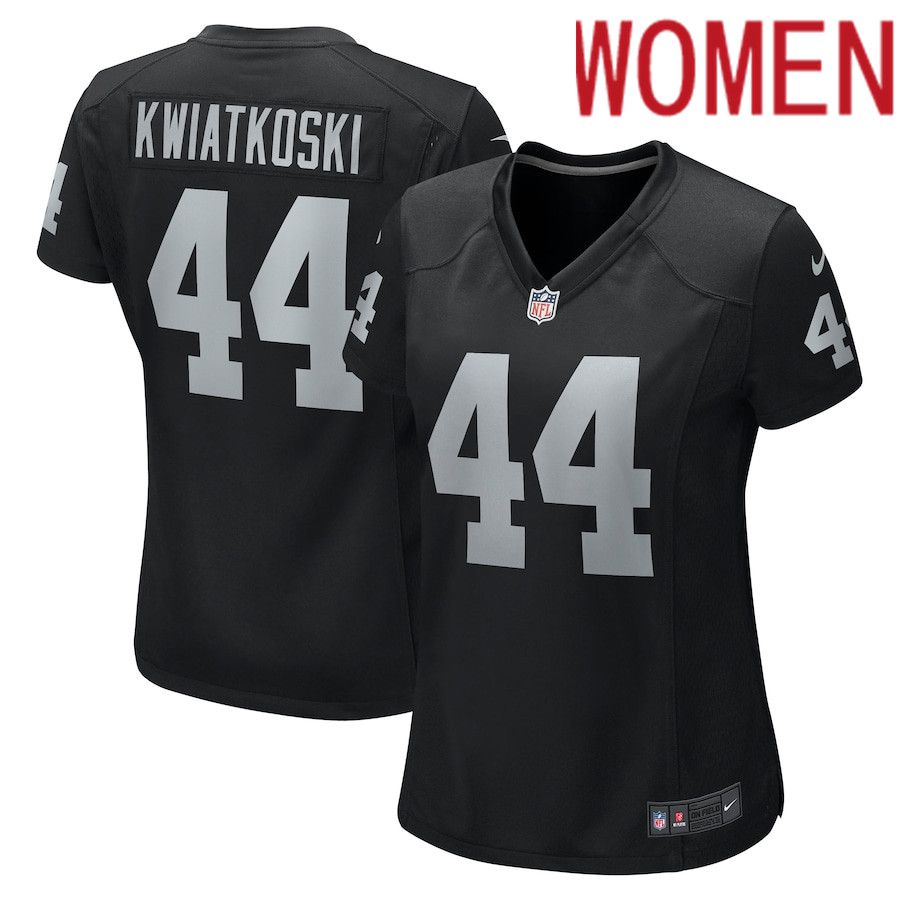 Women Oakland Raiders #44 Nick Kwiatkoski Nike Black Game NFL Jersey->women nfl jersey->Women Jersey